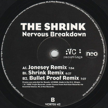 The Shrink : Nervous Breakdown (12", Promo)