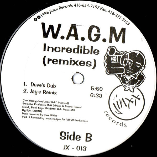 W.A.G.M* : Incredible (Remixes) (12")