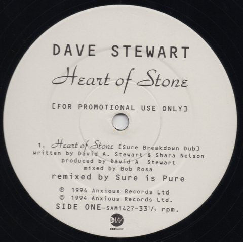 David A. Stewart : Heart Of Stone (The 'Sure Is Pure' Remixes) (12", Promo)