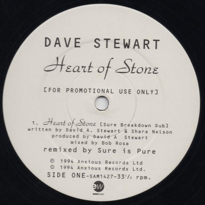 David A. Stewart : Heart Of Stone (The 'Sure Is Pure' Remixes) (12", Promo)