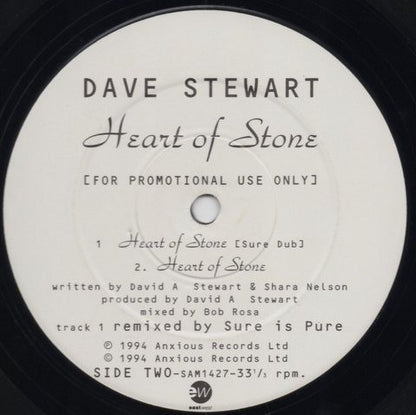 David A. Stewart : Heart Of Stone (The 'Sure Is Pure' Remixes) (12", Promo)