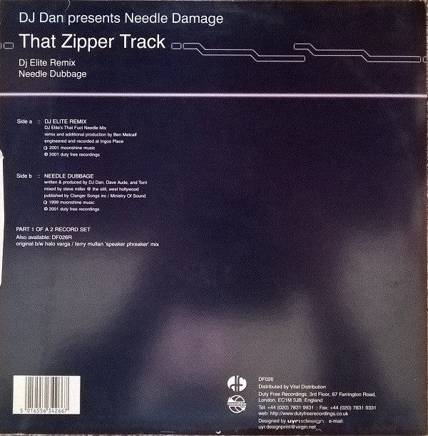 DJ Dan : Needle Damage (That Zipper Track) (DJ Elite Remix / Needle Dubbage) (12")