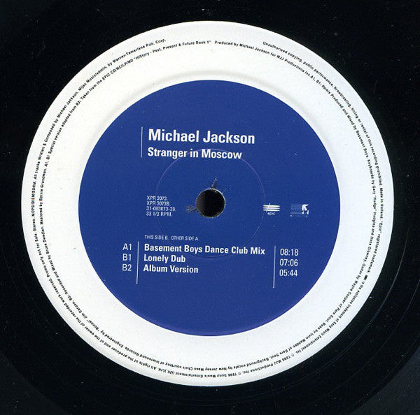Michael Jackson : Stranger In Moscow (Basement Boys Remixes) (12", Promo)
