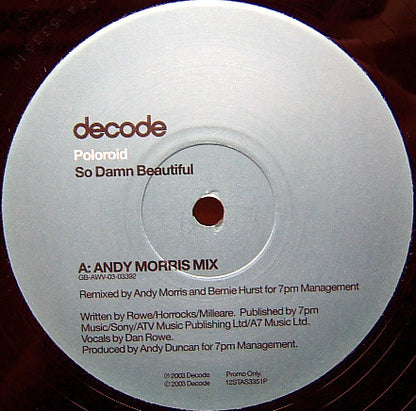 Poloroid : So Damn Beautiful (12", Ltd, Promo)