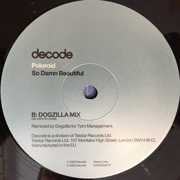 Poloroid : So Damn Beautiful (12", Ltd, Promo)