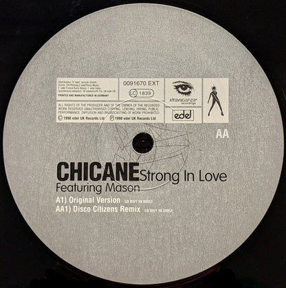 Chicane Featuring Sylvia Mason-James : Strong In Love (12")