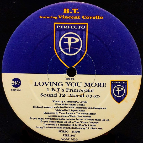 BT Featuring  Vincent Covello : Loving You More (12")