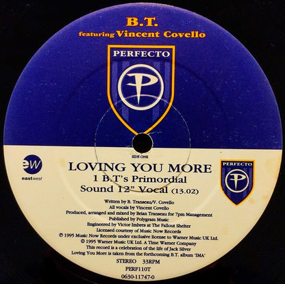 BT Featuring  Vincent Covello : Loving You More (12")