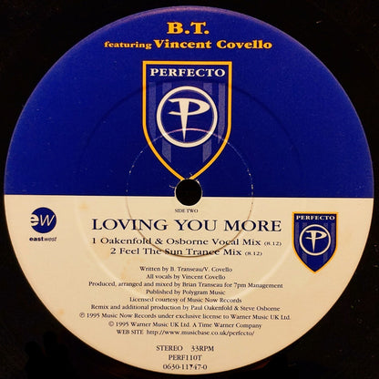 BT Featuring  Vincent Covello : Loving You More (12")