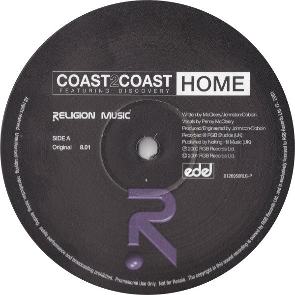 Coast 2 Coast Featuring Discovery (4) : Home (12", Promo)