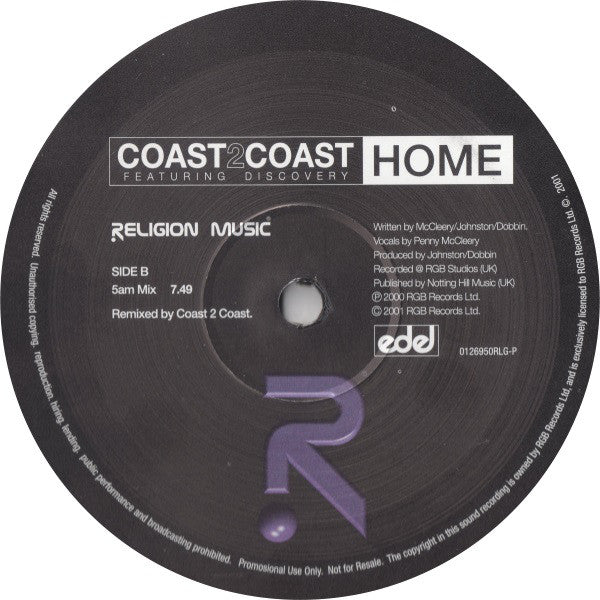 Coast 2 Coast Featuring Discovery (4) : Home (12", Promo)