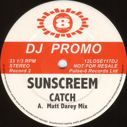Sunscreem : Catch (3x12", Promo, Red)