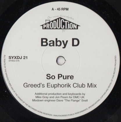 Baby D : So Pure (2x12", Promo)