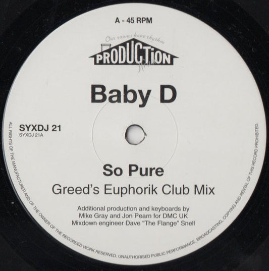 Baby D : So Pure (2x12", Promo)