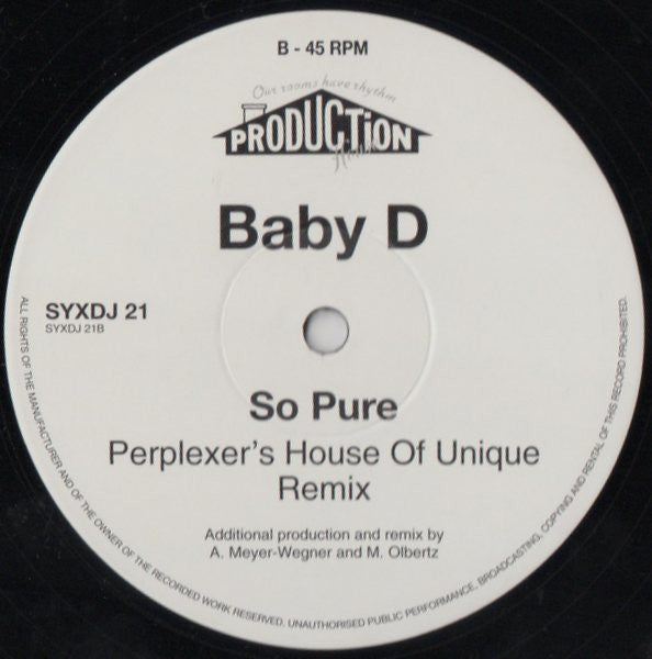 Baby D : So Pure (2x12", Promo)