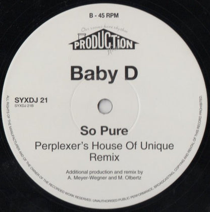 Baby D : So Pure (2x12", Promo)