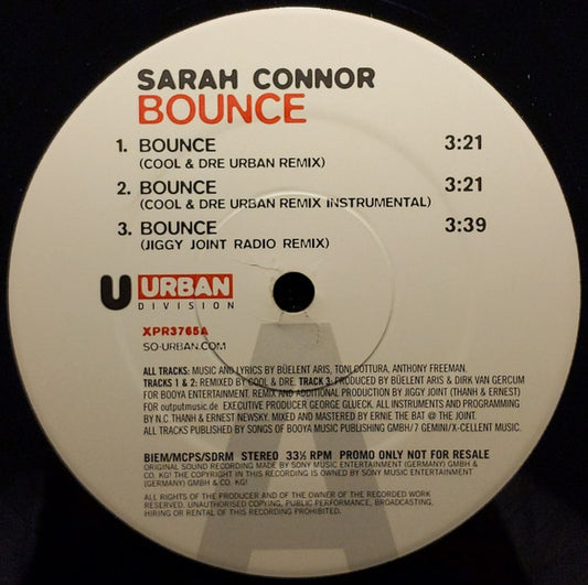 Sarah Connor : Bounce (12", Promo)