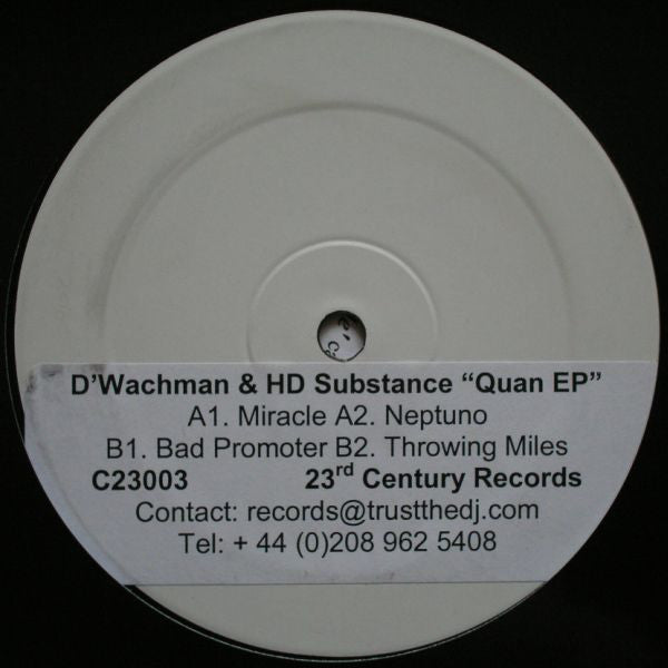 D'Wachman & HD Substance : Quan EP (12", EP, W/Lbl)