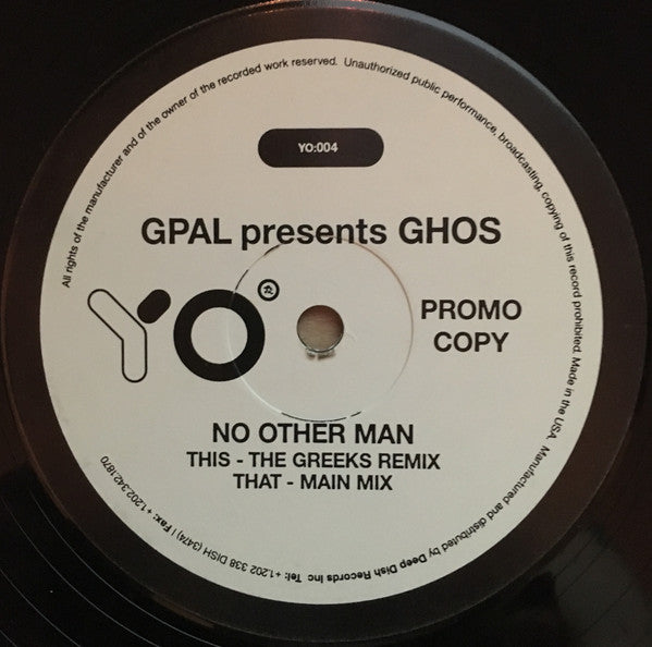 G-Pal Presents GHOS : No Other Man (12", Promo)