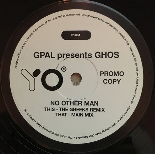 G-Pal Presents GHOS : No Other Man (12", Promo)