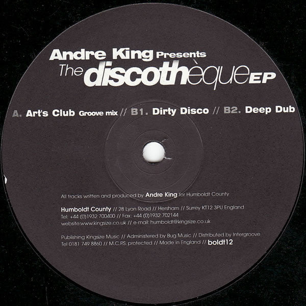 Andre King : The Discotheque EP (12", EP)