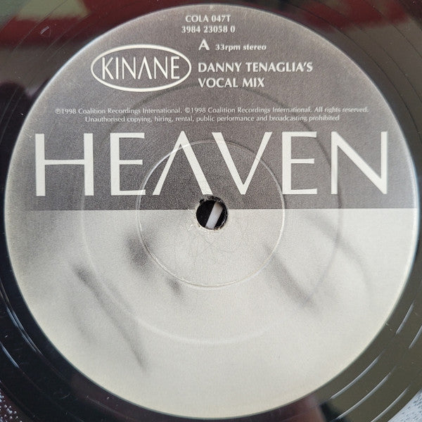 Kinane : Heaven (Danny Tenaglia Mixes) (12", Promo)