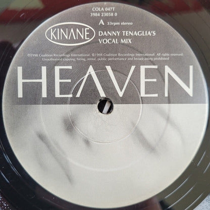 Kinane : Heaven (Danny Tenaglia Mixes) (12", Promo)