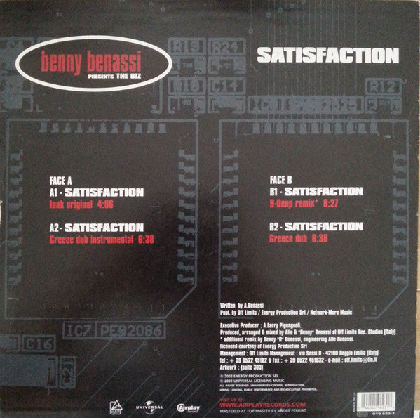 Benny Benassi Presents The Biz (5) : Satisfaction (12")