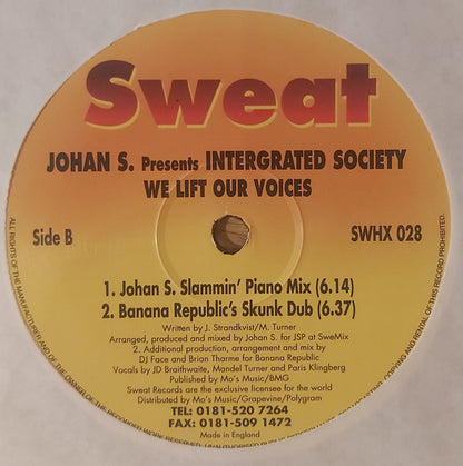 Johan S. Presents Intergrated Society : We Lift Our Voices (12")