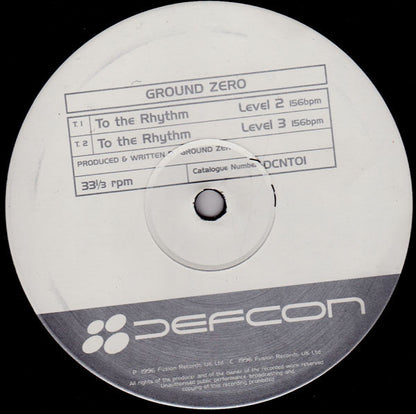Ground Zero : To The Rhythm (12")