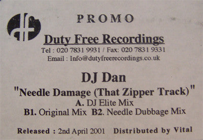 DJ Dan : Needle Damage (That Zipper Track) (12", Promo, W/Lbl)