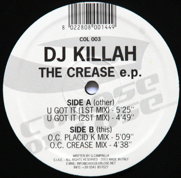 DJ Killah : The Crease E.P. (12", EP)