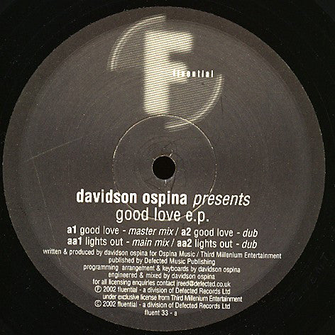 Davidson Ospina : Good Love EP (12", EP)