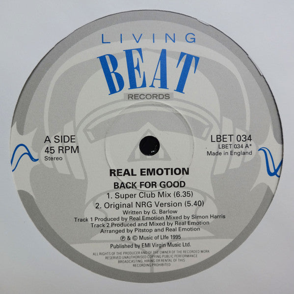 Real Emotion : Back For Good (12")