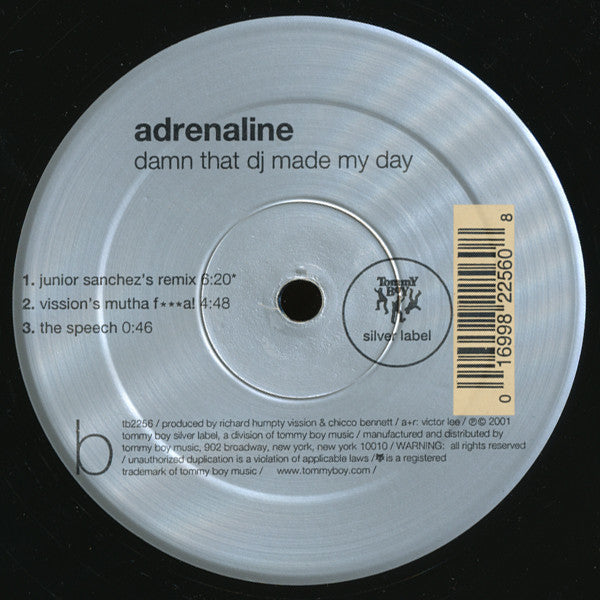 Adrenaline : Damn That DJ Made My Day (12")