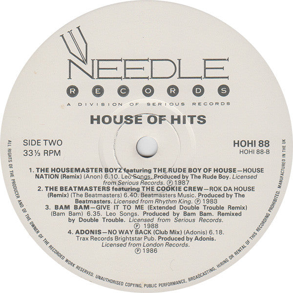 Various : House Hits (2xLP, Comp)