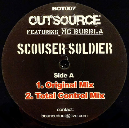 Outsource (3) Featuring  MC Bubbla : Scouser Soldier (12")