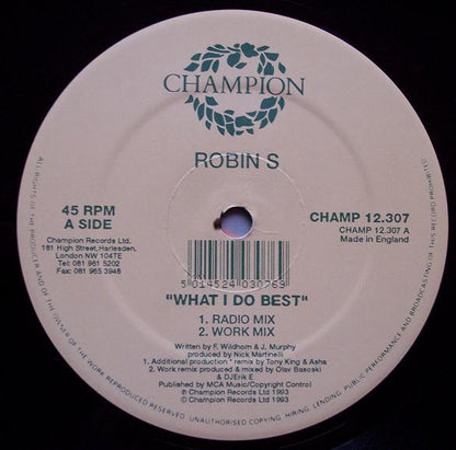 Robin S* : What I Do Best (12")