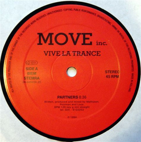 Move Inc. : Vive La Trance (12")