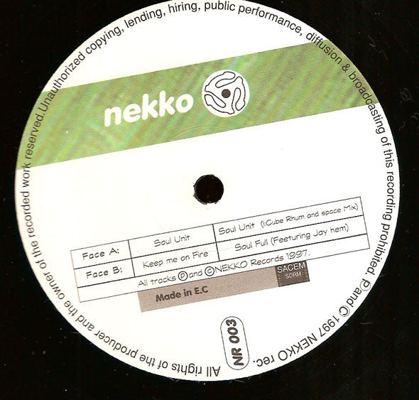 Kojack* : Soul Unit  / Keep Me On Fire (12")