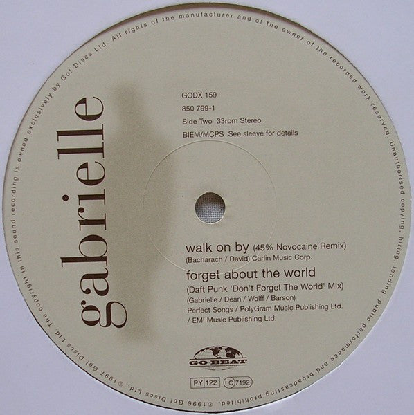 Gabrielle : Walk On By (12", Single)