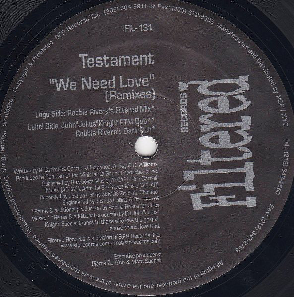 Testament : We Need Love (12")