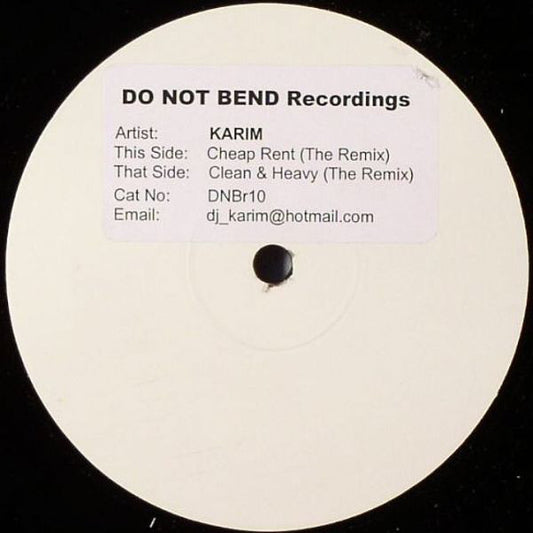 Karim* : Clean & Heavy (The Remix) / Cheap Rent (Remix) (12", W/Lbl)