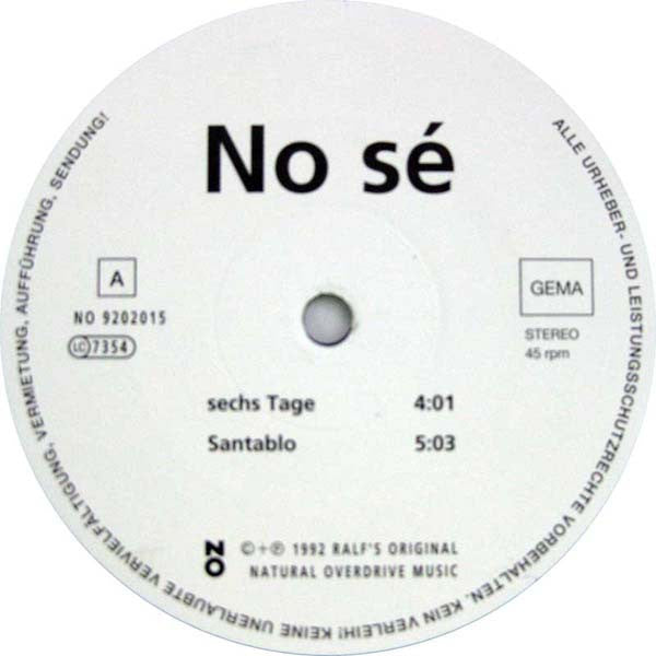 No Sé : Sechs Tage (12", EP)