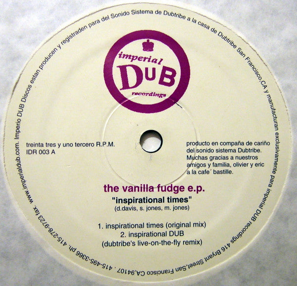 Darren Davis / DJ Corster : The Vanilla Fudge E.P. (12", EP)