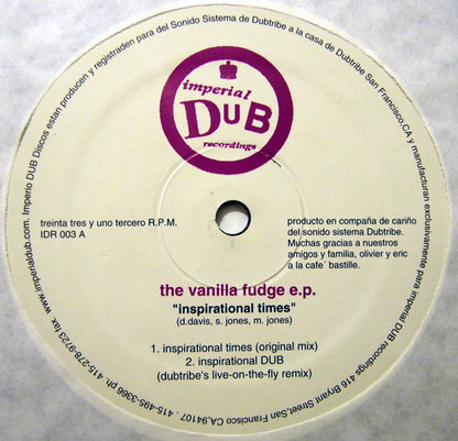 Darren Davis / DJ Corster : The Vanilla Fudge E.P. (12", EP)