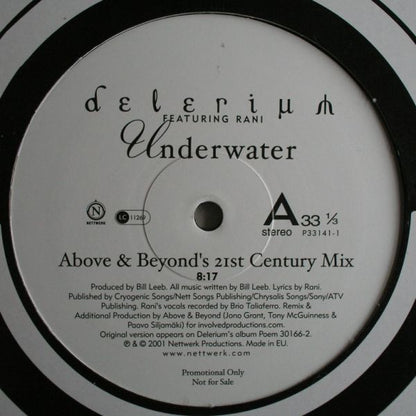 Delerium Featuring Rani : Underwater (12", Promo)