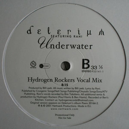 Delerium Featuring Rani : Underwater (12", Promo)