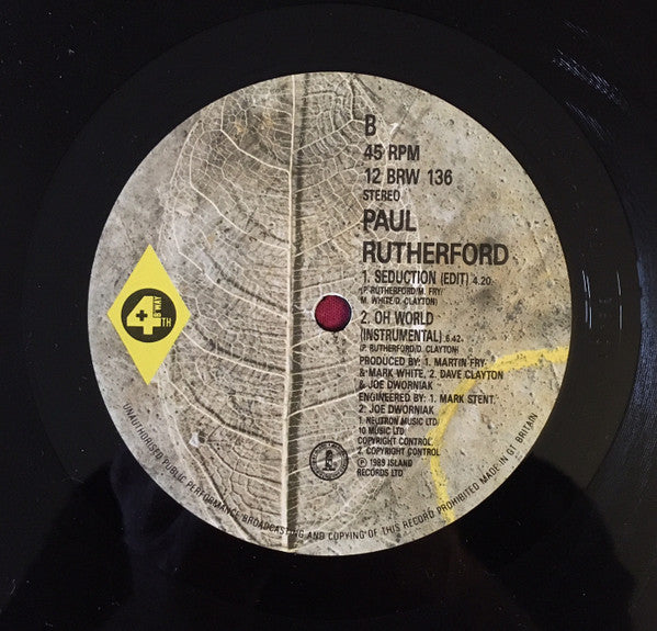 Paul Rutherford : Oh World (12", Single)