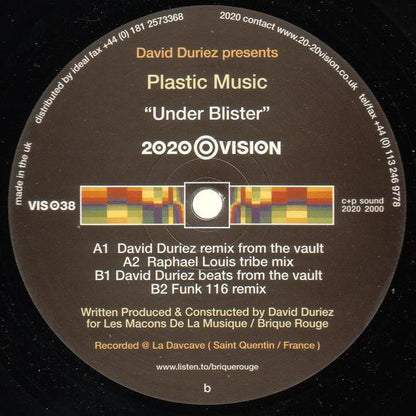 David Duriez Presents Plastic Music : Under Blister (12")
